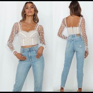 Hello Molly Malibu Sunset Top White